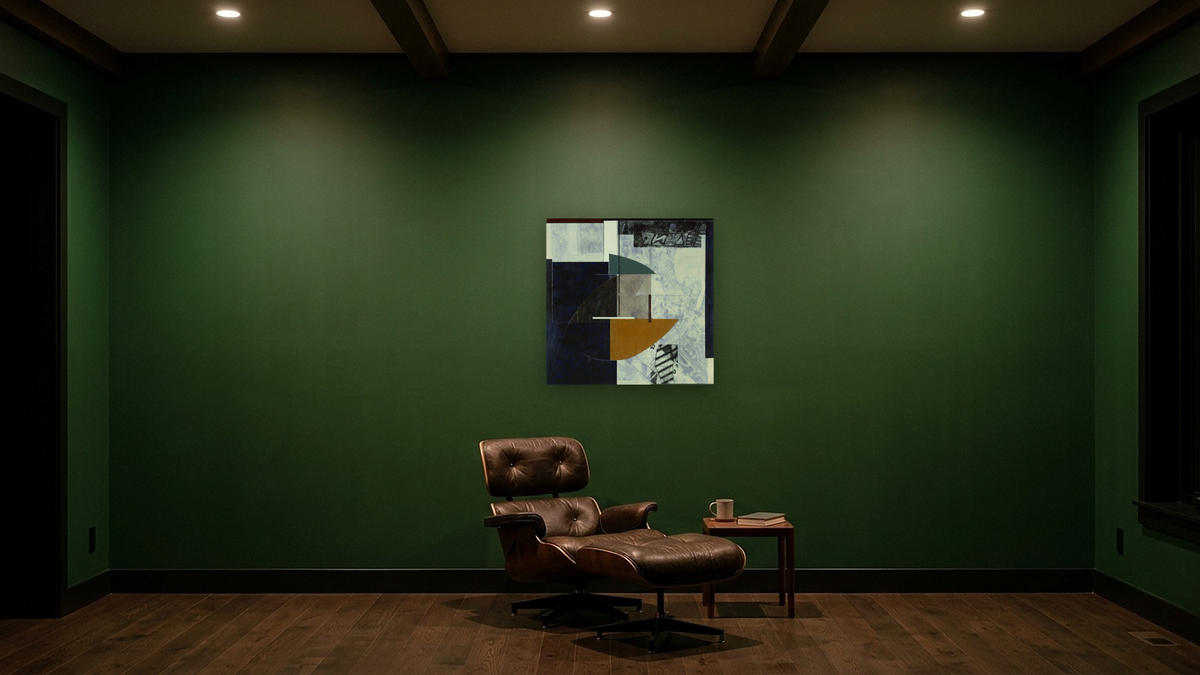 Piece Of History 1, shown at 32 × 32 in (81.3 × 81.3 cm) as gallery-wrapped canvas, den