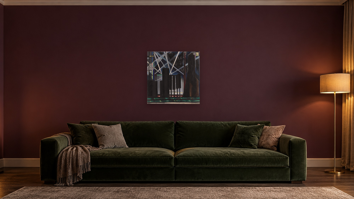 By-Products Plants by Joseph Stella, shown at 32 × 32 in (81.3 × 81.3 cm) as gallery-wrapped canvas, den