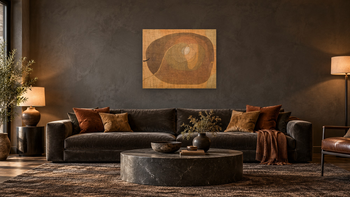 The Fruit by Paul Klee, shown at 32 × 40 in (81.3 × 101.6 cm) as gallery-wrapped canvas, den