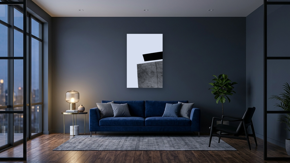 Mono Set 1 by Dan Hobday, shown at 28 × 42 in (71.1 × 106.7 cm) as gallery-wrapped canvas, den