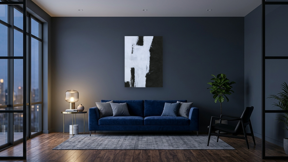 No. 365 by Michelle Oppenheimer, shown at 30 × 40 in (76.2 × 101.6 cm) as gallery-wrapped canvas, den