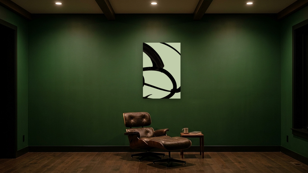 Mono Brush 1 by Dan Hobday, shown at 28 × 42 in (71.1 × 106.7 cm) as gallery-wrapped canvas, den