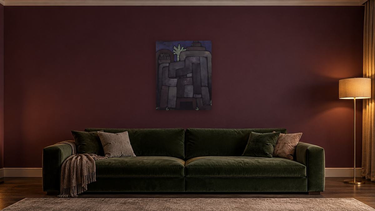 Ilfenburg, 1935 by Paul Klee, shown at 32 × 40 in (81.3 × 101.6 cm) as gallery-wrapped canvas, den