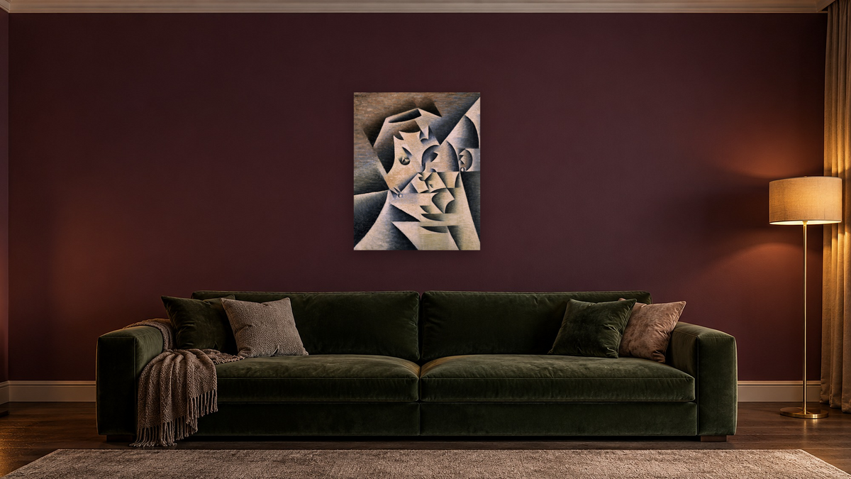 Portrait of Josette by Juan Gris, shown at 32 × 40 in (81.3 × 101.6 cm) as gallery-wrapped canvas, den