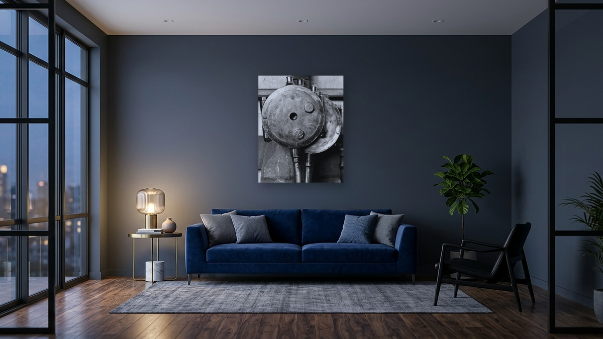 Two Eccentrics by Gordon Osmundson, shown at 32 × 40 in (81.3 × 101.6 cm) as gallery-wrapped canvas, den