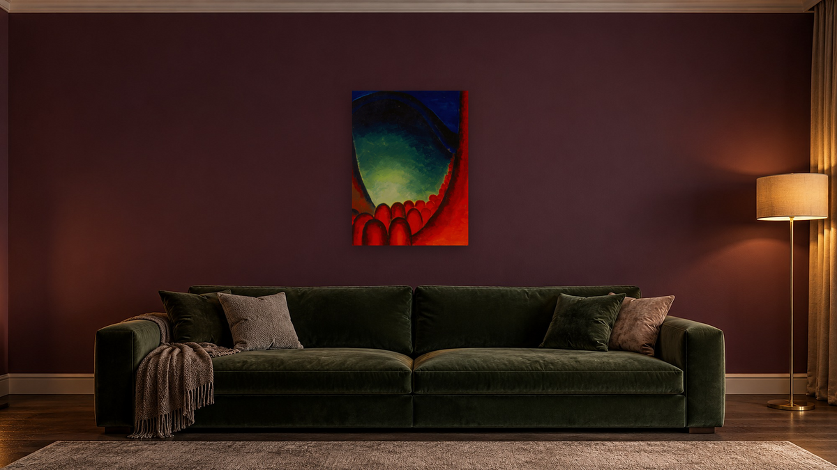 No. 20—Special by Georgia O'Keeffe, shown at 30 × 40 in (76.2 × 101.6 cm) as gallery-wrapped canvas, den