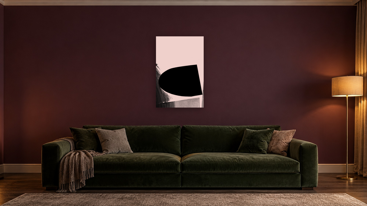 Mono Set 2 by Dan Hobday, shown at 28 × 42 in (71.1 × 106.7 cm) as gallery-wrapped canvas, den