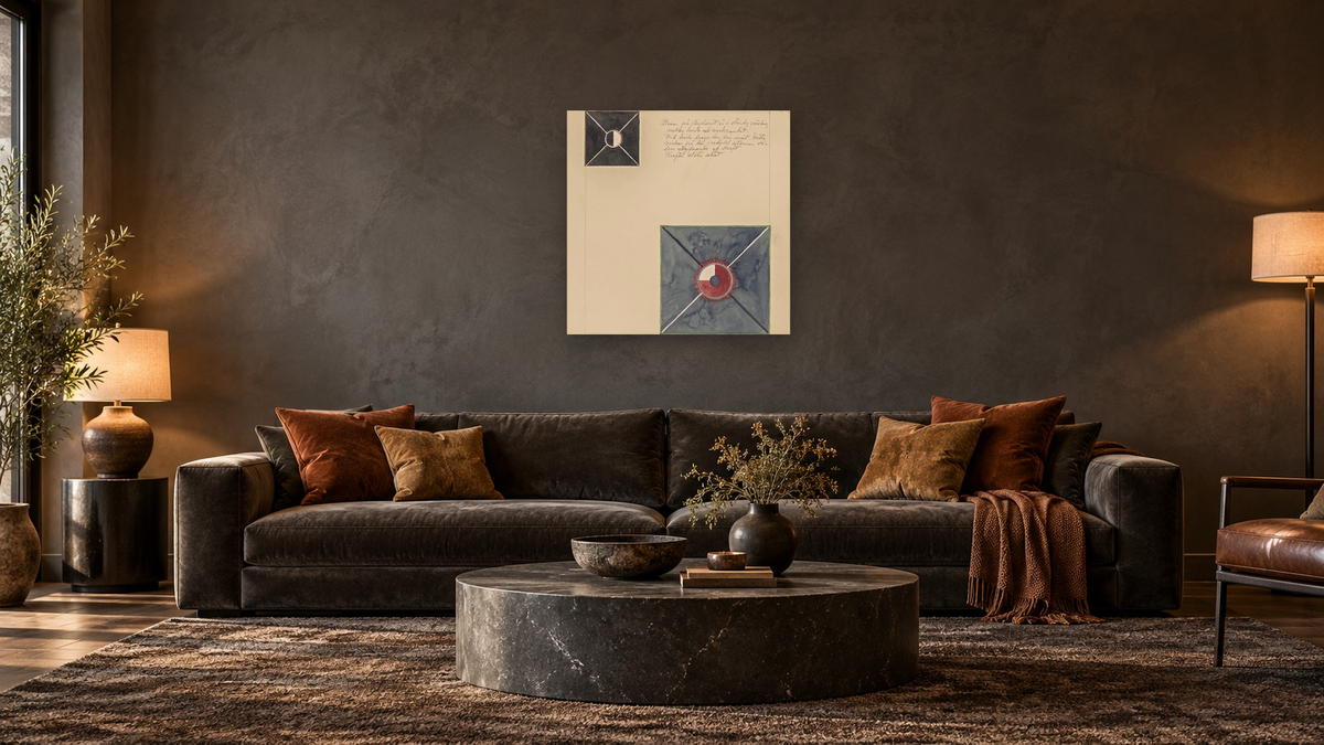 No. 8 from The Atom Series by Hilma af Klint, shown at 32 × 32 in (81.3 × 81.3 cm) as gallery-wrapped canvas, den