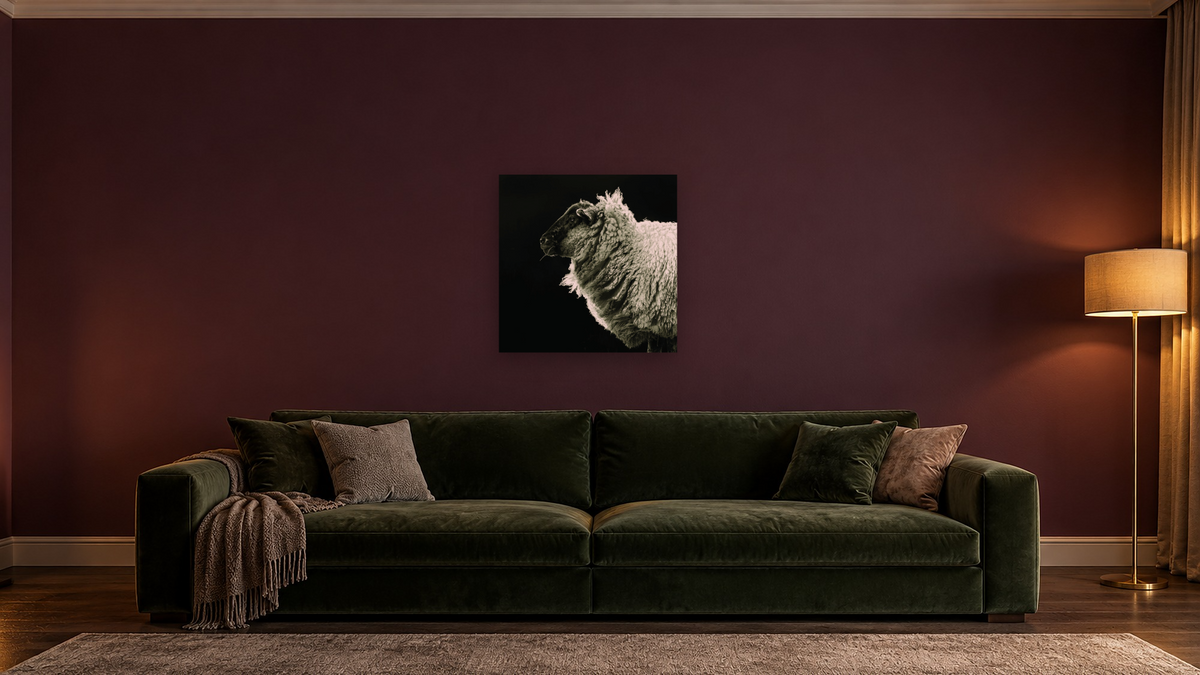 Delilah Crop by Brandon Luther, shown at 32 × 32 in (81.3 × 81.3 cm) as gallery-wrapped canvas, den