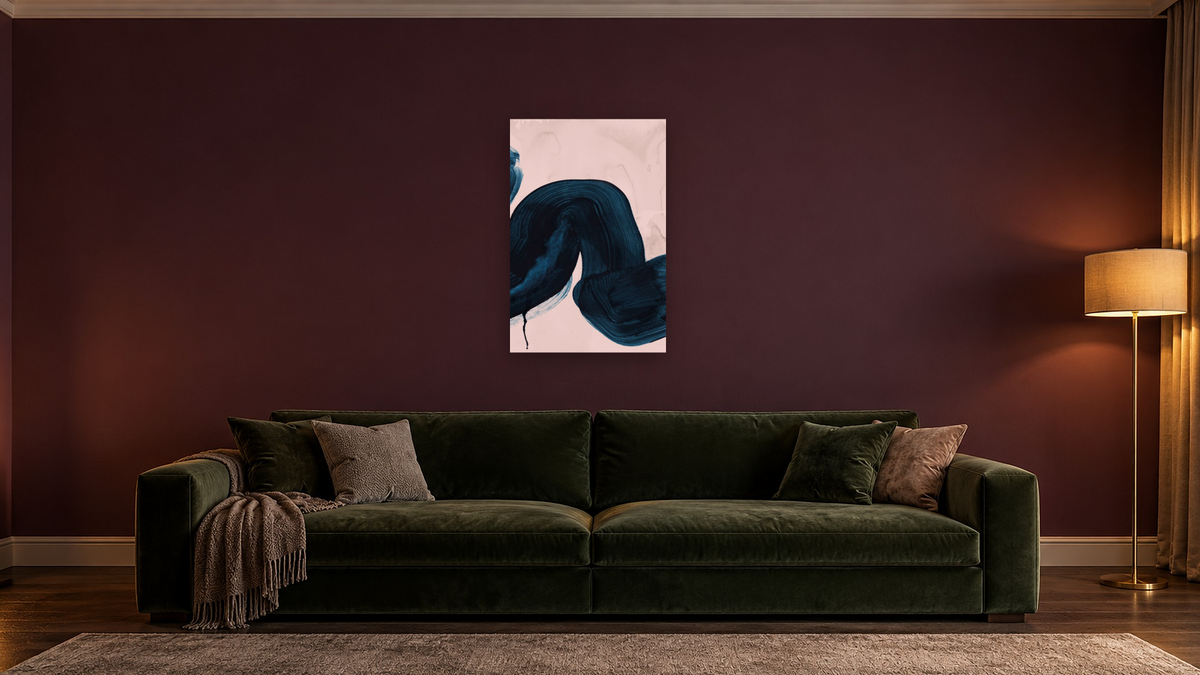 Brush Strokes 3 by Dan Hobday, shown at 28 × 42 in (71.1 × 106.7 cm) as gallery-wrapped canvas, den