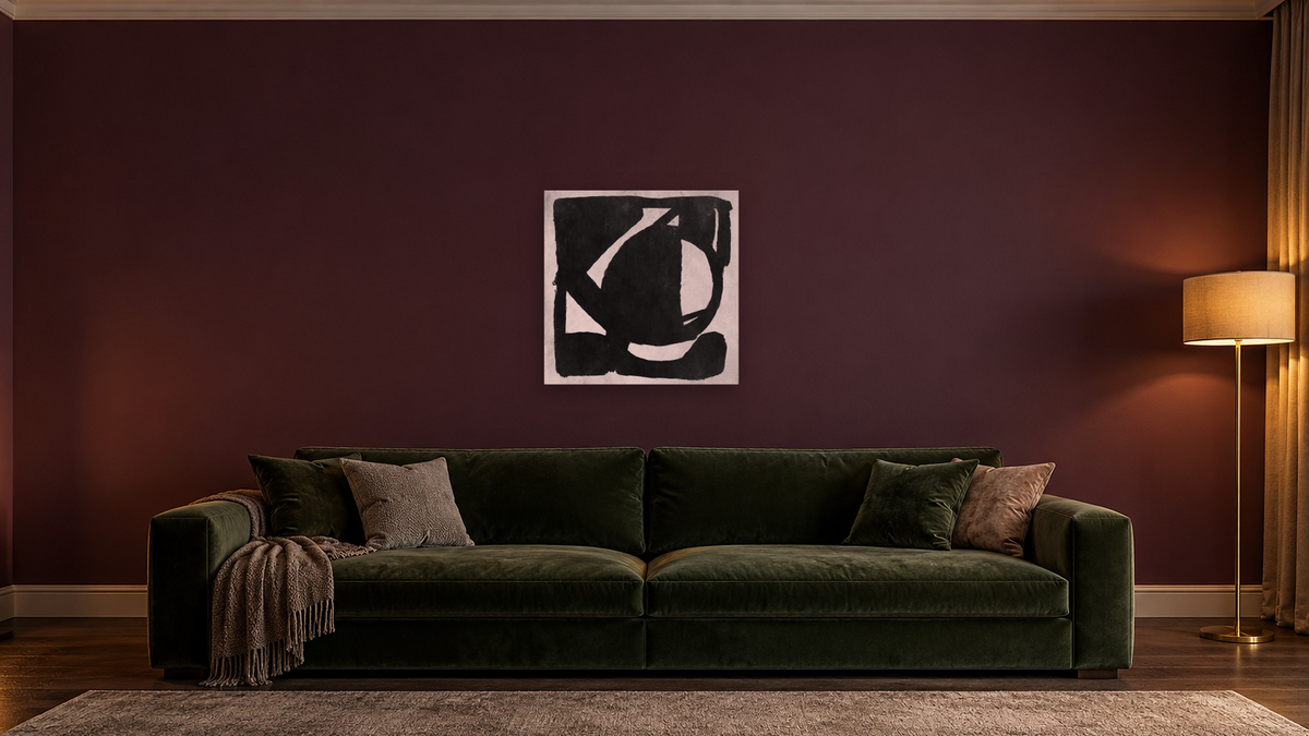 Mono Set by Dan Hobday, shown at 32 × 32 in (81.3 × 81.3 cm) as gallery-wrapped canvas, den