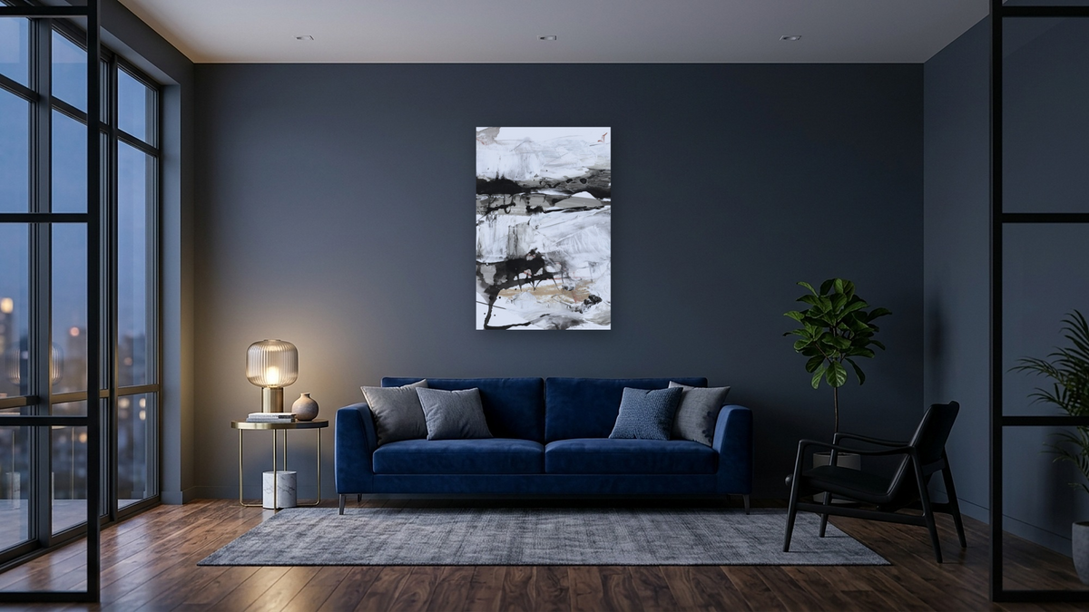 Crush 2 by Dan Hobday, shown at 28 × 42 in (71.1 × 106.7 cm) as gallery-wrapped canvas, den