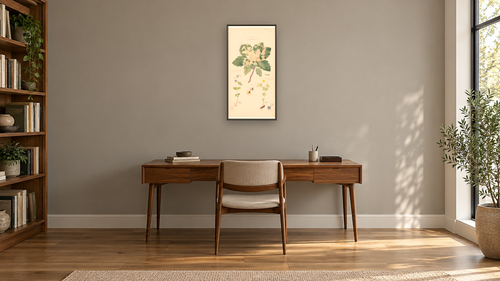 15cul-hilma-af-klint-review-fqkl-superJumbo.jpg by Hilma af Klint, shown at 20 × 40 in (50.8 × 101.6 cm) on canvas in Ramino Satin Black, library [arteriel-render:v6:room_a:20x40@50,26]