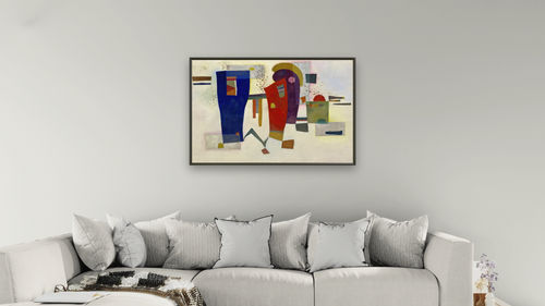 Accompanied Contrast, shown at 28 × 42 in (71.1 × 106.7 cm) on canvas in Ramino Satin Black, living [arteriel-render:v6:room_a:28x42@50,36]