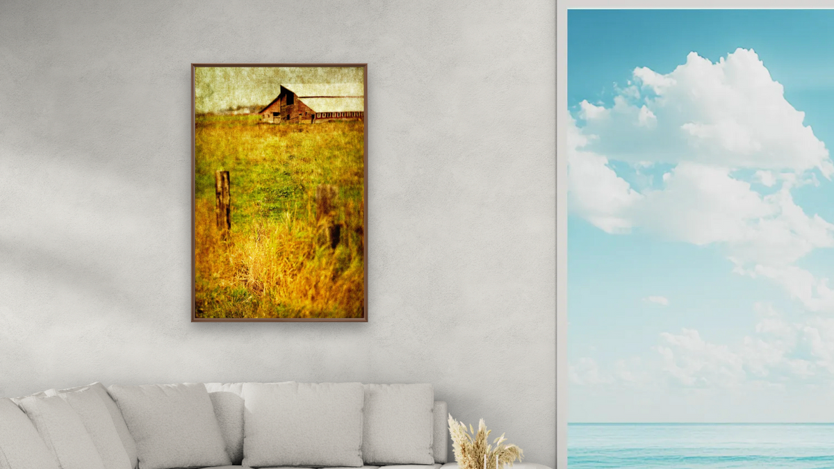 Exit 4, Image 3 by Doug Landreth, shown at 28 × 42 in (71.1 × 106.7 cm) on canvas in Arber Warm Walnut, living