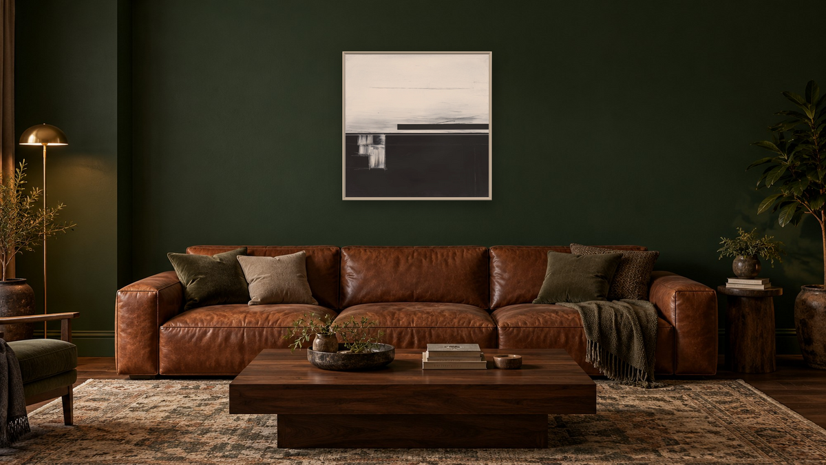 LS No. 236 by Brandon McKenzie, shown at 32 × 32 in (81.3 × 81.3 cm) on canvas in Ramino Opaque White, den