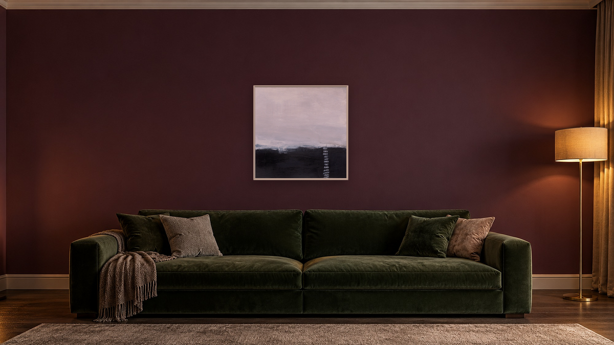 No. 377 by Michelle Oppenheimer, shown at 32 × 32 in (81.3 × 81.3 cm) on canvas in Ramino Opaque White, den