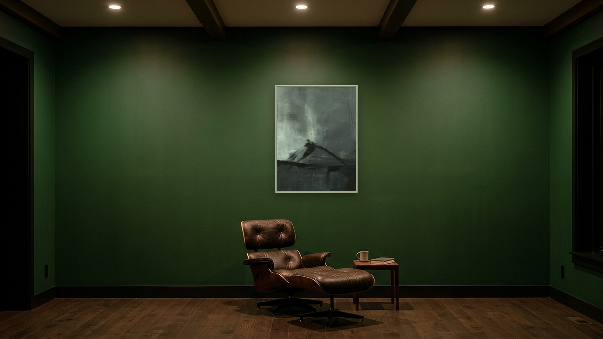 No. 370 by Michelle Oppenheimer, shown at 30 × 40 in (76.2 × 101.6 cm) on canvas in Ramino Opaque White, den