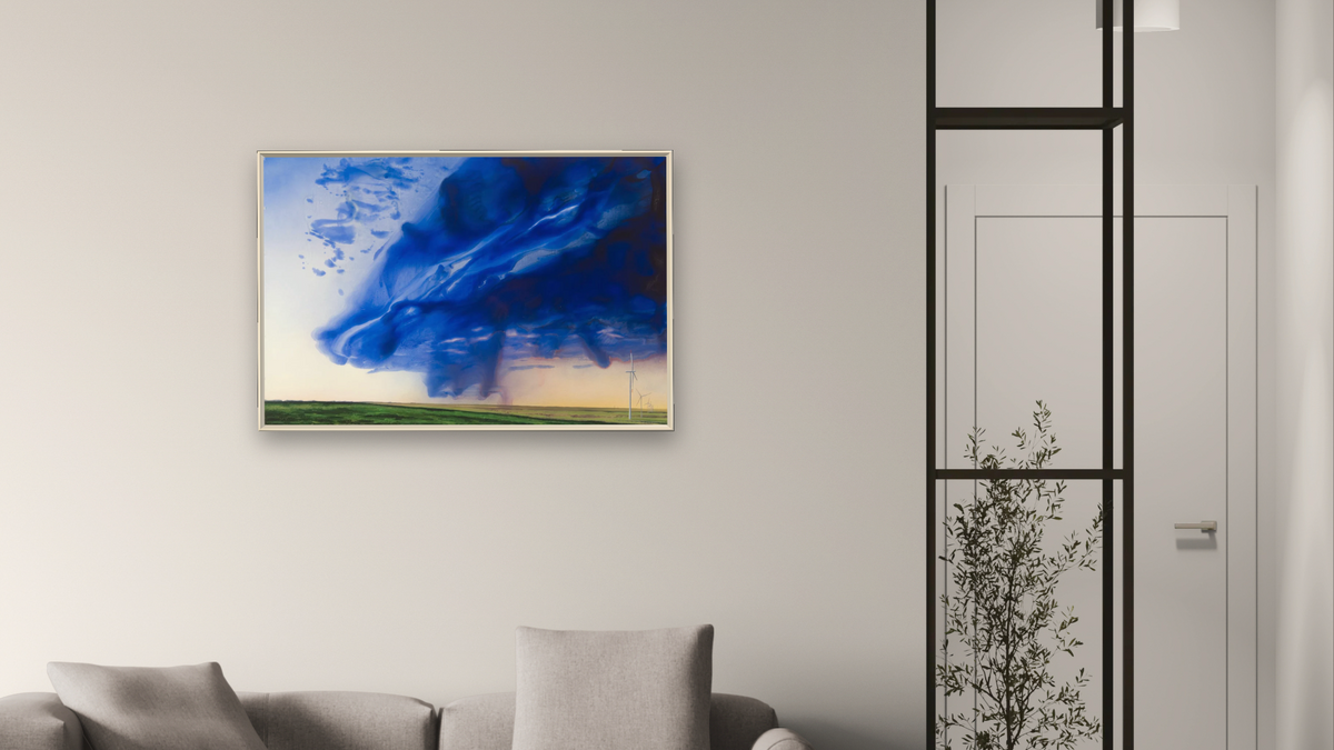 Wind Regime by Alexis Rockman, shown at 28 × 42 in (71.1 × 106.7 cm) on canvas in Ramino Opaque White, living