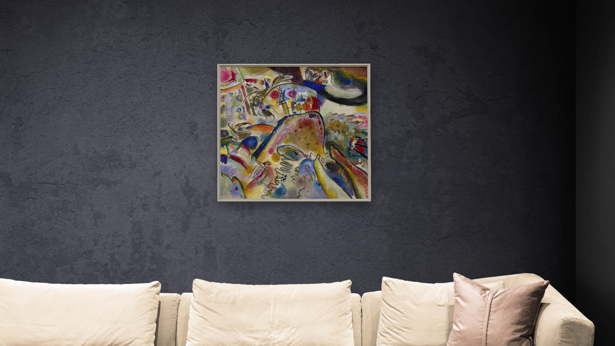 Small Pleasures, shown at 32 × 32 in (81.3 × 81.3 cm) on canvas in Ramino Opaque White, living