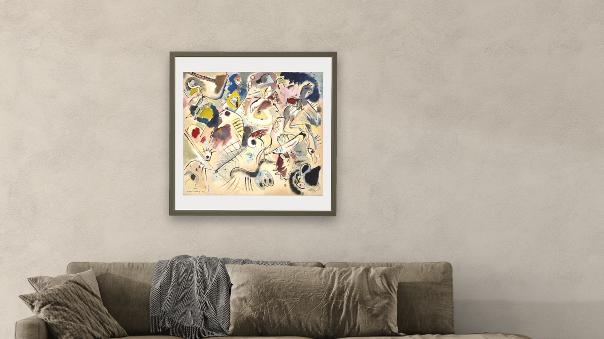 Skizze (Sketch 160A), shown at 32 × 32 in (81.3 × 81.3 cm) in Ramino Satin Black, living