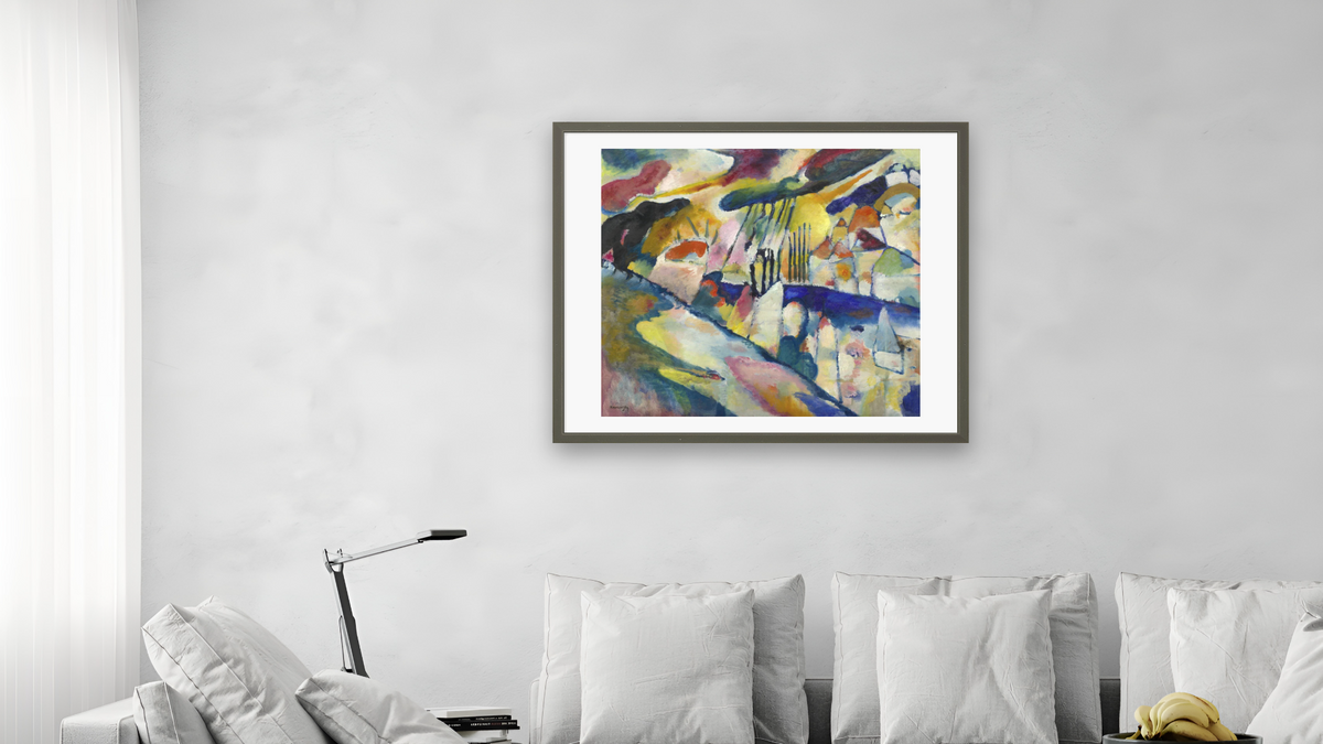 Landscape with Rain (Landschaft mit Regen), shown at 32 × 40 in (81.3 × 101.6 cm) in Ramino Satin Black, living