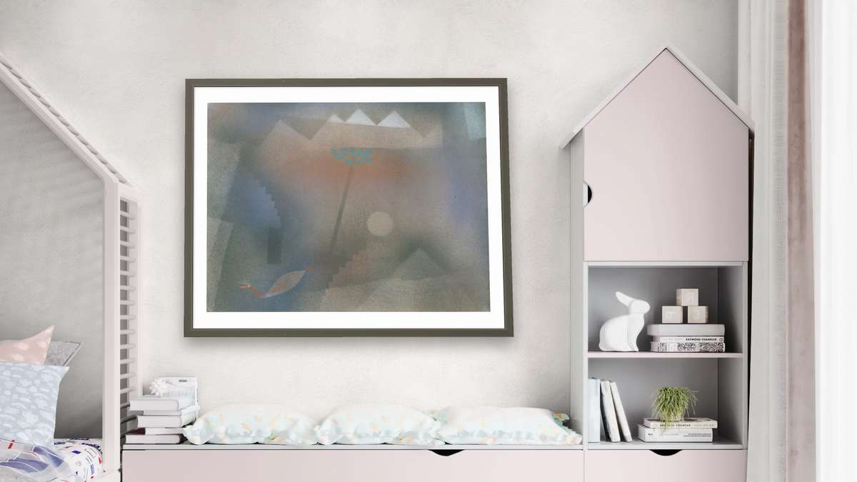 Wikimedia Paul Klee by Paul Klee, shown at 32 × 40 in (81.3 × 101.6 cm) in Ramino Satin Black, bedroom
