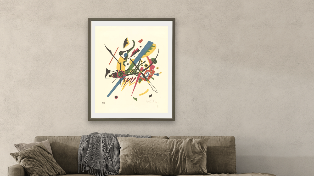 Kleine Welten, I (Small Worlds, I), shown at 32 × 40 in (81.3 × 101.6 cm) in Ramino Satin Black, living