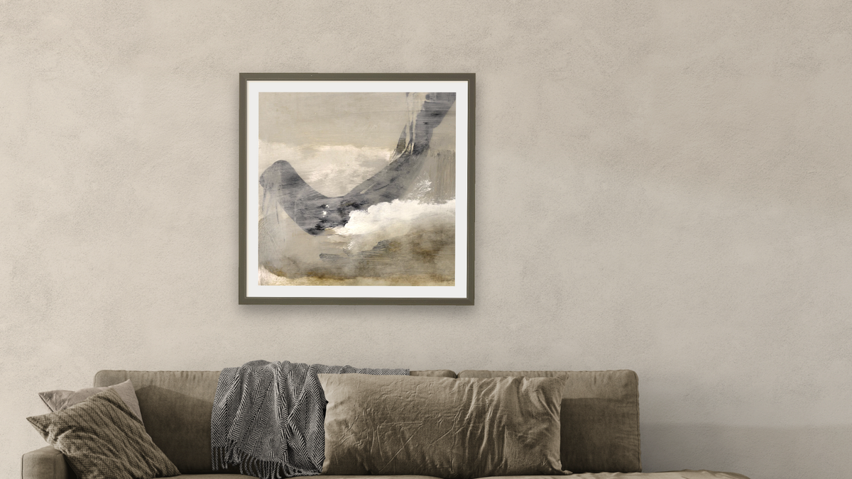 Shades by Dan Hobday, shown at 32 × 32 in (81.3 × 81.3 cm) in Ramino Satin Black, living