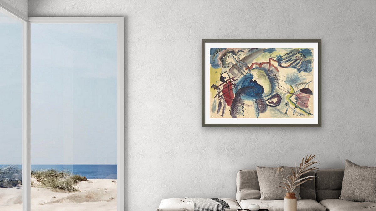 Study for 'Painting with White Border (Moscow)', shown at 30 × 40 in (76.2 × 101.6 cm) in Ramino Satin Black, living