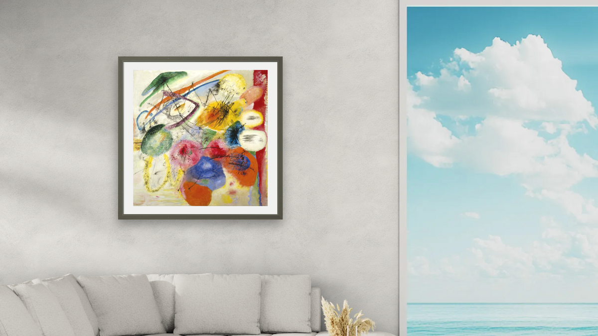 Black Lines, shown at 32 × 32 in (81.3 × 81.3 cm) in Ramino Satin Black, living