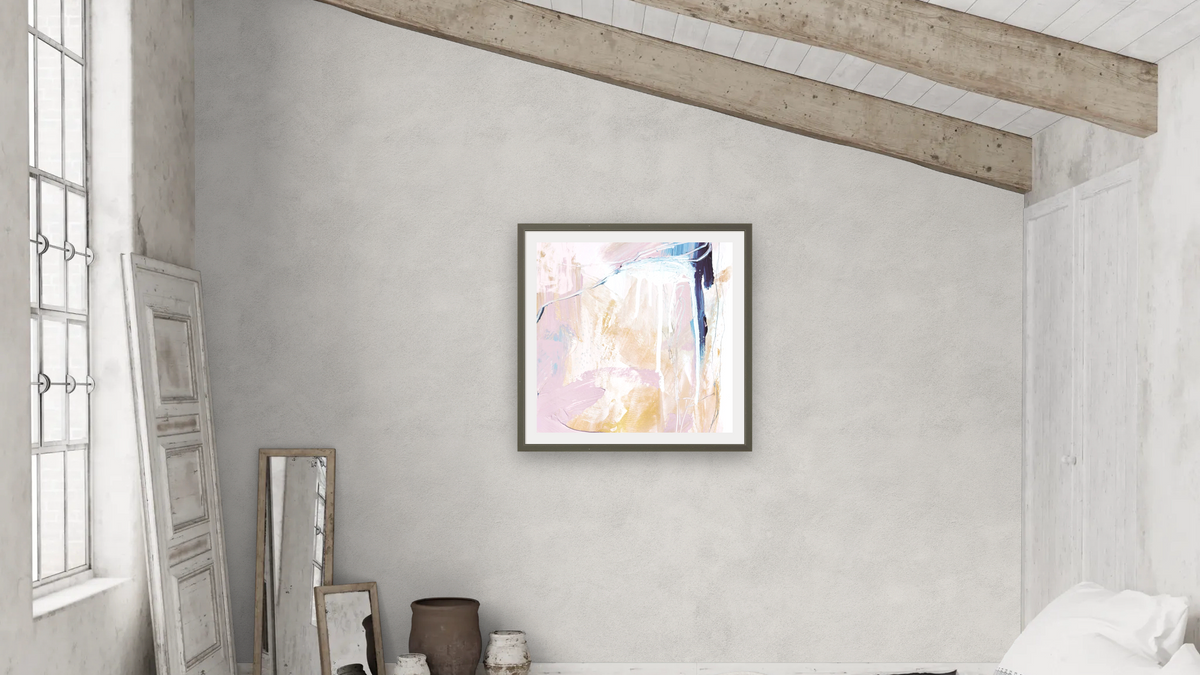 Cake by Dan Hobday, shown at 32 × 32 in (81.3 × 81.3 cm) in Ramino Satin Black, bedroom