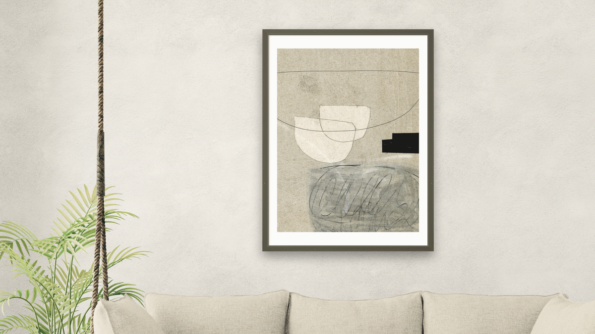 Lifestyle 1 by Dan Hobday, shown at 28 × 42 in (71.1 × 106.7 cm) in Ramino Satin Black, living