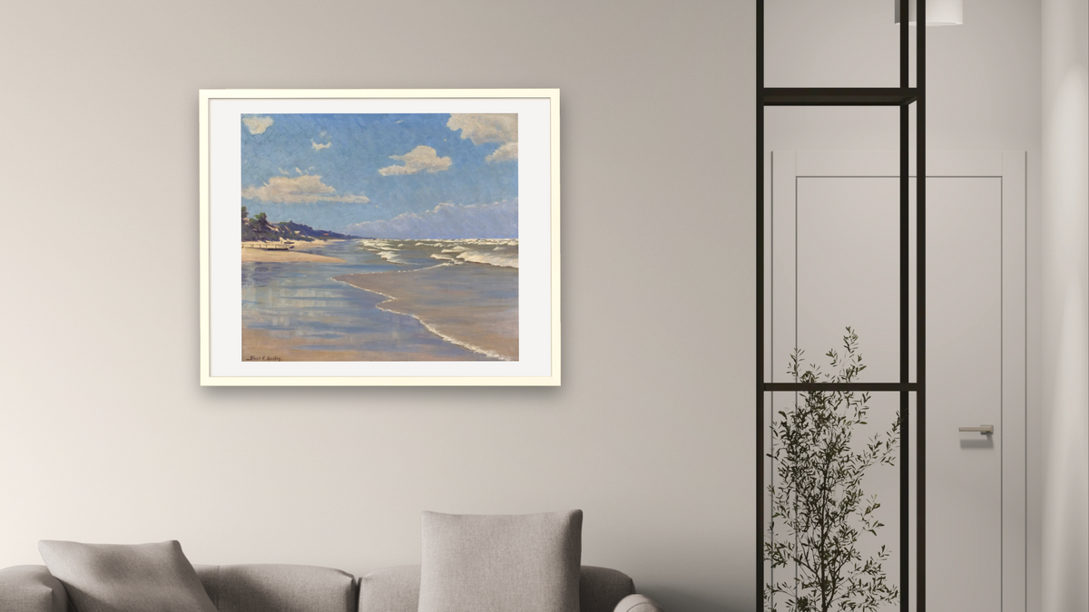 After High Winds by Frank V. Dudley, shown at 32 × 40 in (81.3 × 101.6 cm) in Ramino Opaque White, living