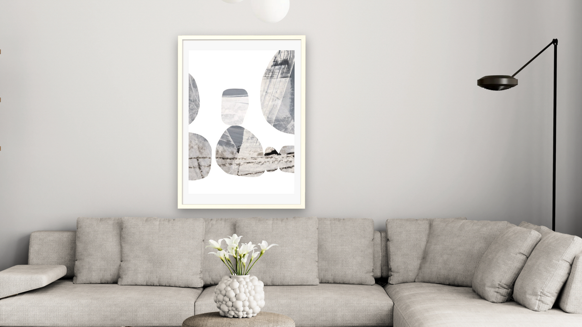 Resin by Dan Hobday, shown at 28 × 42 in (71.1 × 106.7 cm) in Ramino Opaque White, living
