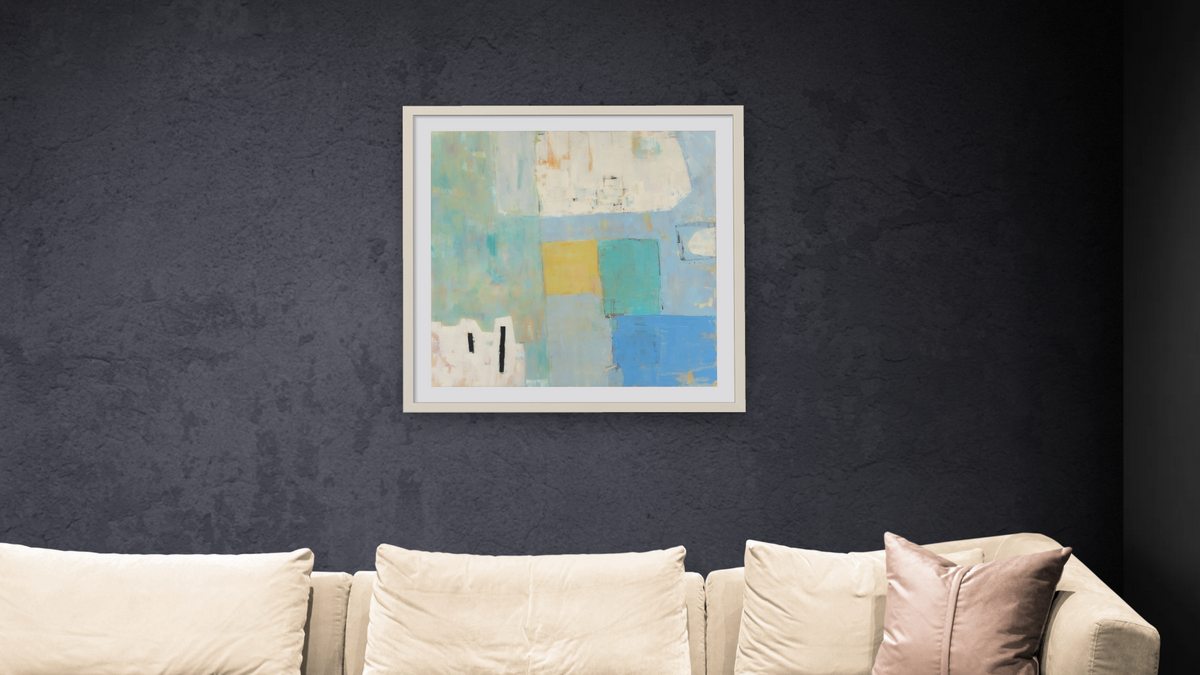 Marsh by Louise Gaskill, shown at 32 × 32 in (81.3 × 81.3 cm) in Ramino Opaque White, living