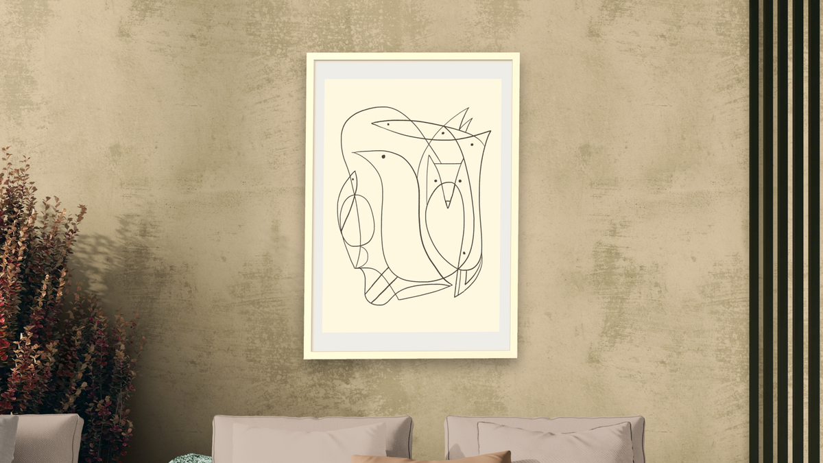 Daily 2 by Dan Hobday, shown at 28 × 42 in (71.1 × 106.7 cm) in Ramino Opaque White, living