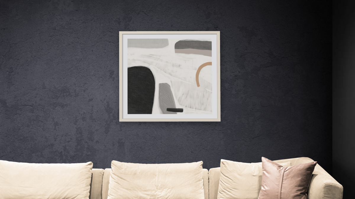 Drop by Dan Hobday, shown at 32 × 32 in (81.3 × 81.3 cm) in Ramino Opaque White, living