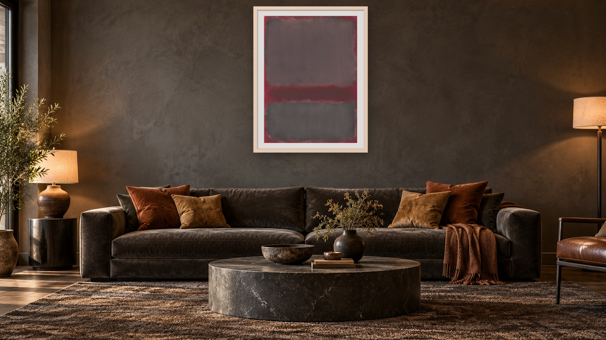 Untitled by Mark Rothko, shown at 30 × 40 in (76.2 × 101.6 cm) in Ramino Opaque White, den