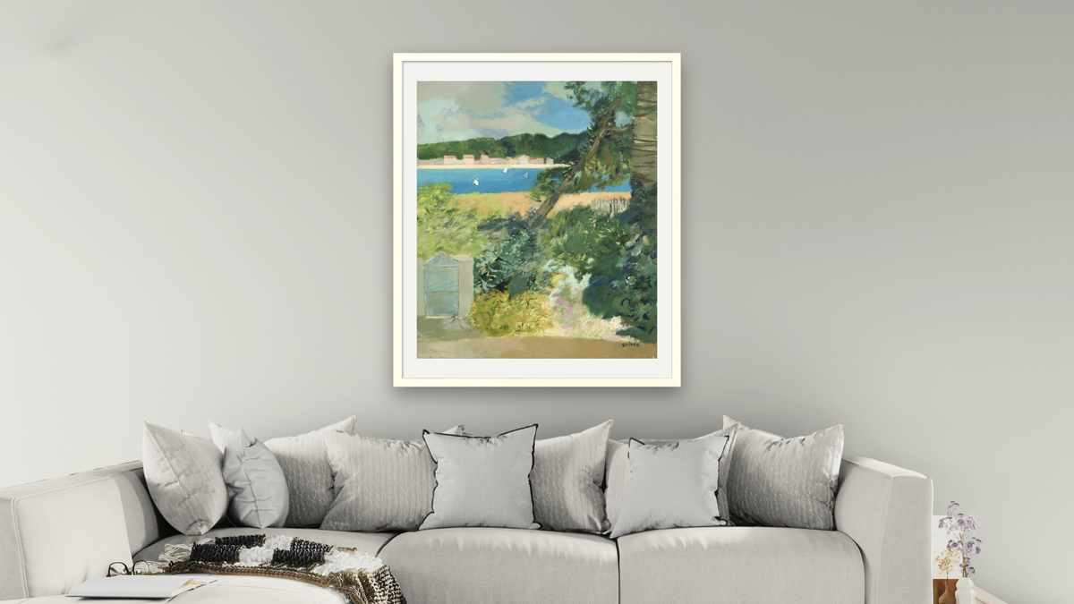 Portal Aux Deux Tourterelles by Guy Bardone, shown at 32 × 40 in (81.3 × 101.6 cm) in Ramino Opaque White, living