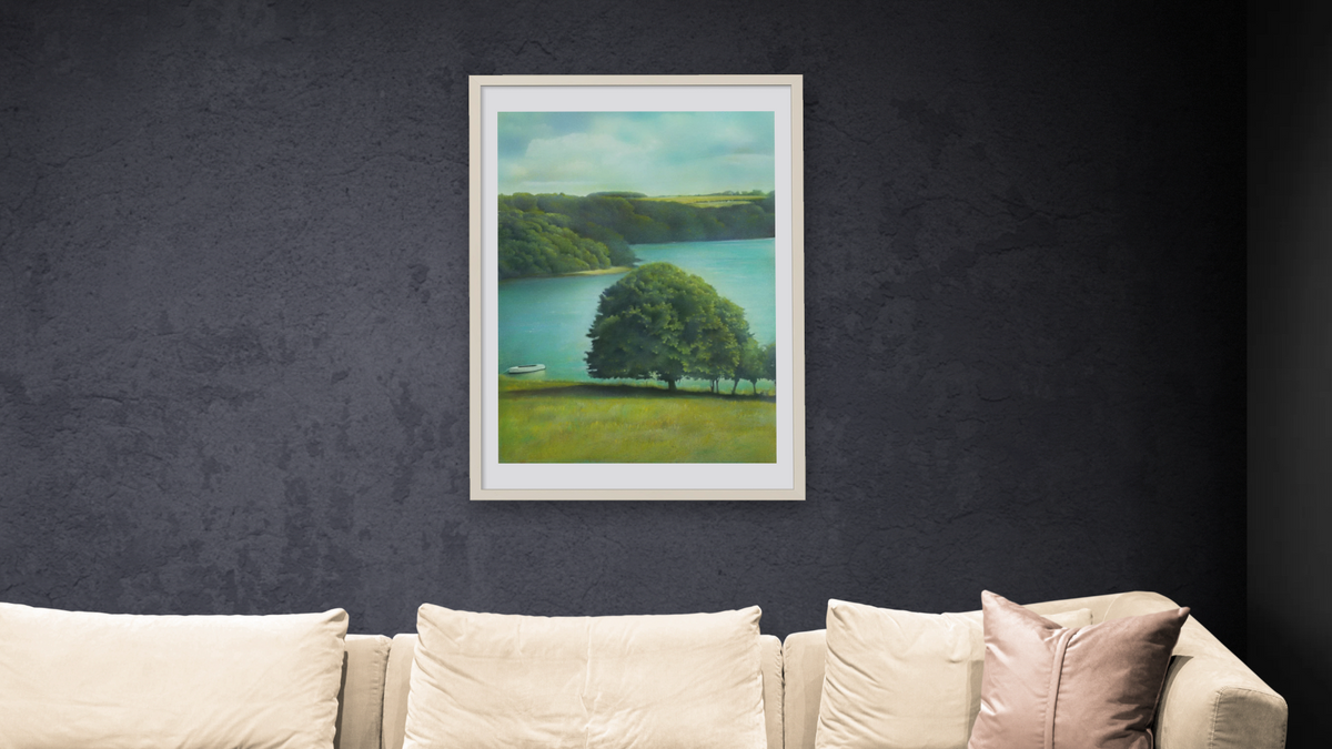 Cornwall by Kirsten Söderlind, shown at 28 × 42 in (71.1 × 106.7 cm) in Ramino Opaque White, living