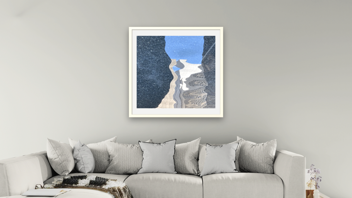Let's Be Together by Judith Rayl, shown at 32 × 32 in (81.3 × 81.3 cm) in Ramino Opaque White, living