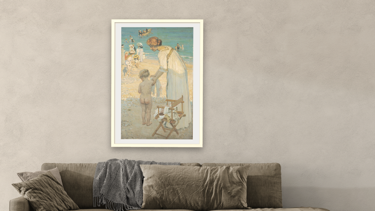 Bathing hour (L'heure du bain) by E. Phillips Fox, shown at 28 × 42 in (71.1 × 106.7 cm) in Ramino Opaque White, living