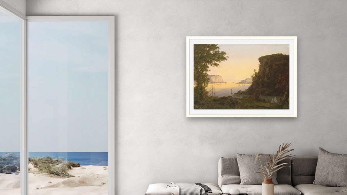 View of Quebec by Frederic Edwin Church, shown at 30 × 40 in (76.2 × 101.6 cm) in Ramino Opaque White, living