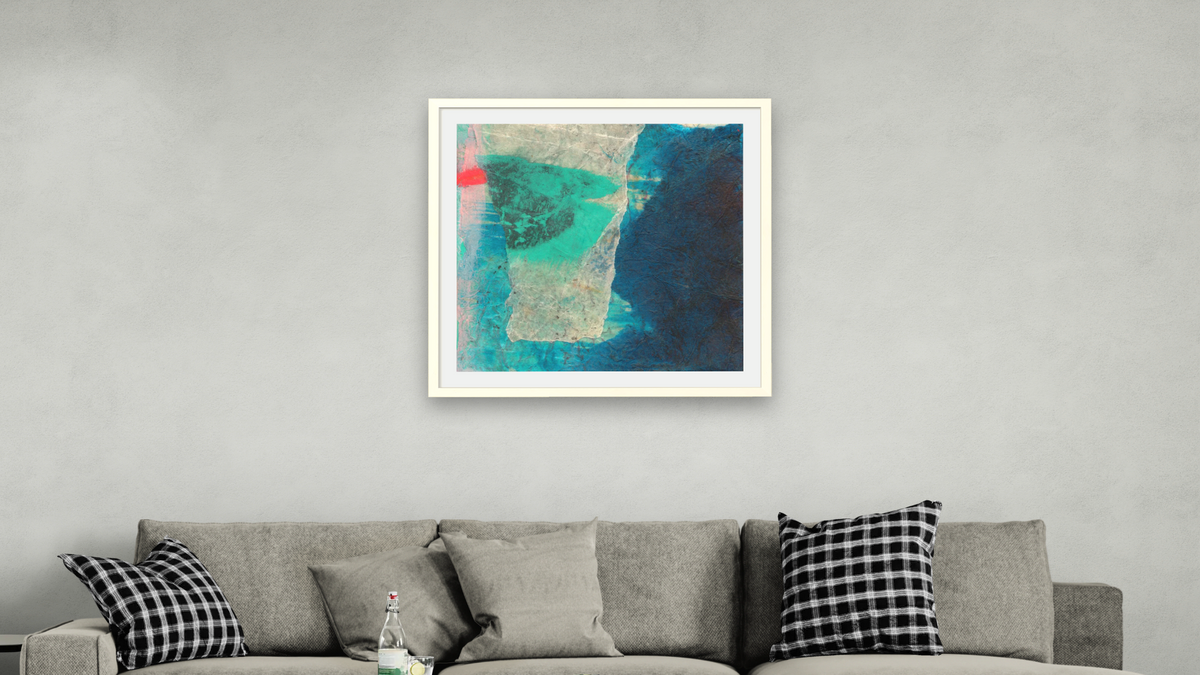 No. 109 by Michelle Oppenheimer, shown at 32 × 32 in (81.3 × 81.3 cm) in Ramino Opaque White, living