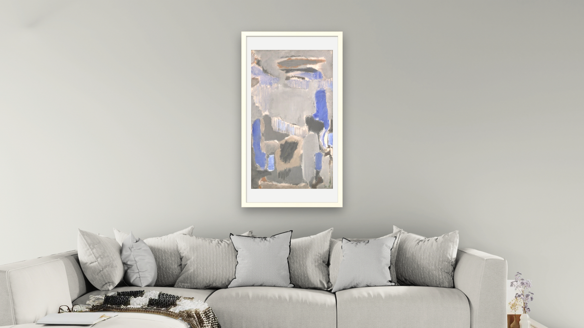 Untitled by Mark Rothko, shown at 20 × 40 in (50.8 × 101.6 cm) in Ramino Opaque White, living