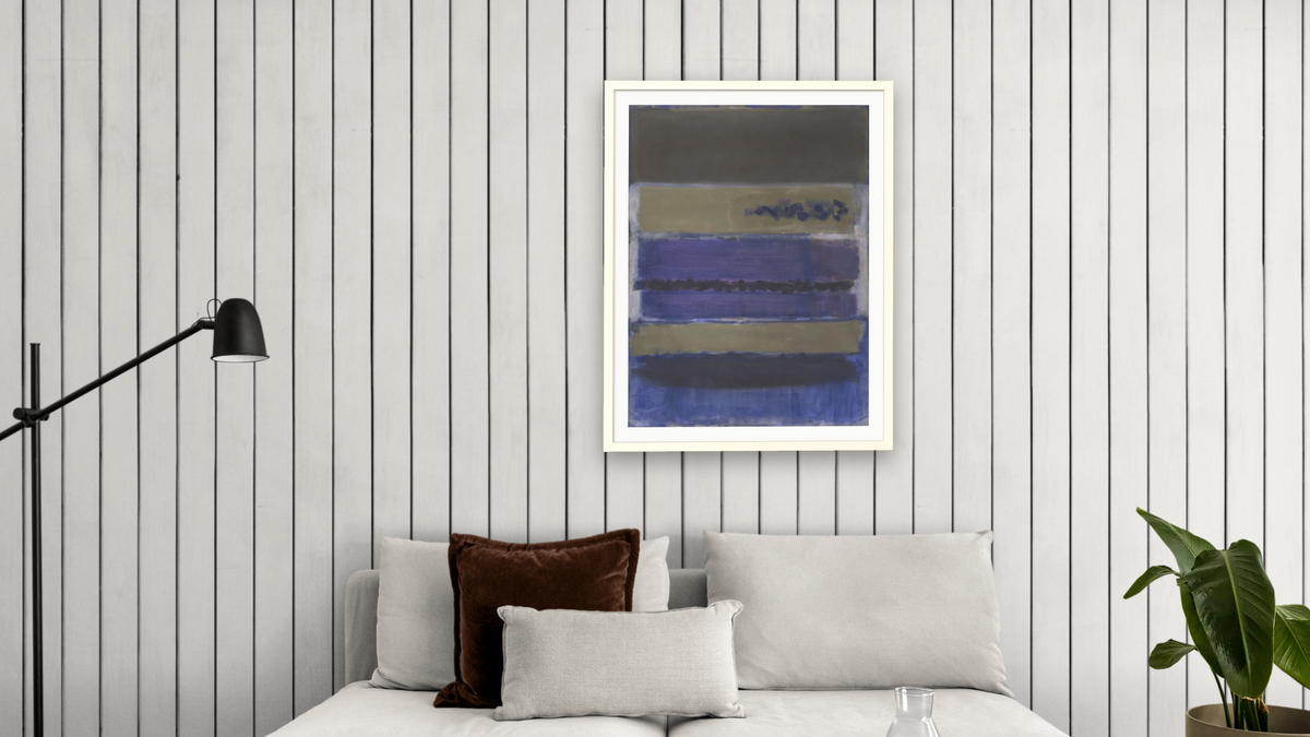 No. 5 (Untitled) by Mark Rothko, shown at 30 × 40 in (76.2 × 101.6 cm) in Ramino Opaque White, living