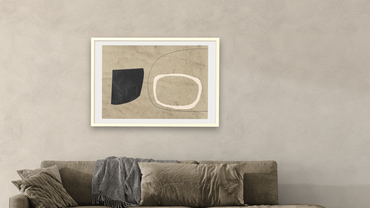 Comfort by Dan Hobday, shown at 28 × 42 in (71.1 × 106.7 cm) in Ramino Opaque White, living
