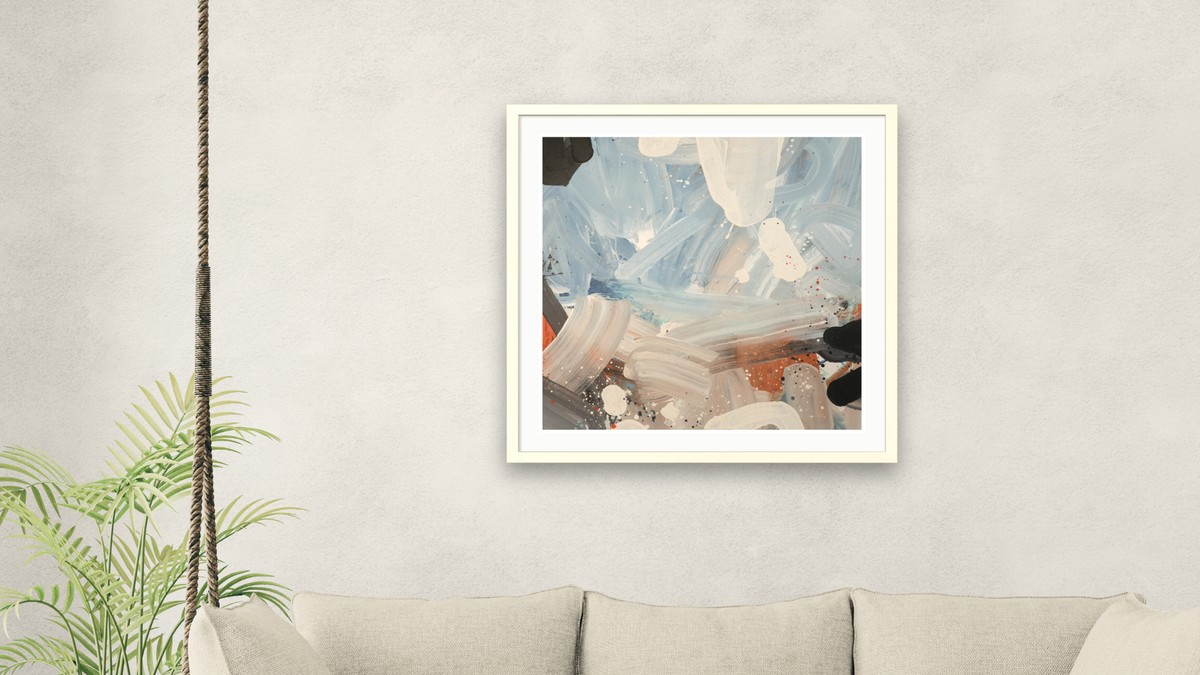 Snack 10 by Nino Yuniardi, shown at 32 × 32 in (81.3 × 81.3 cm) in Ramino Opaque White, living