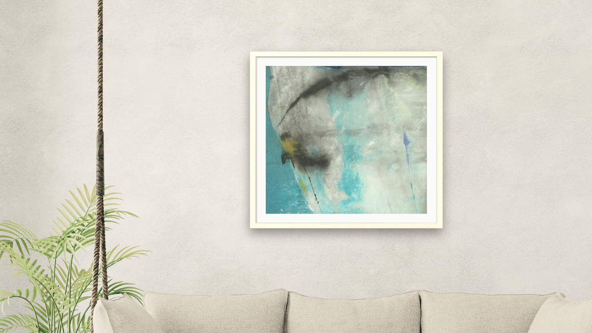 No. 195 by Michelle Oppenheimer, shown at 32 × 32 in (81.3 × 81.3 cm) in Ramino Opaque White, living
